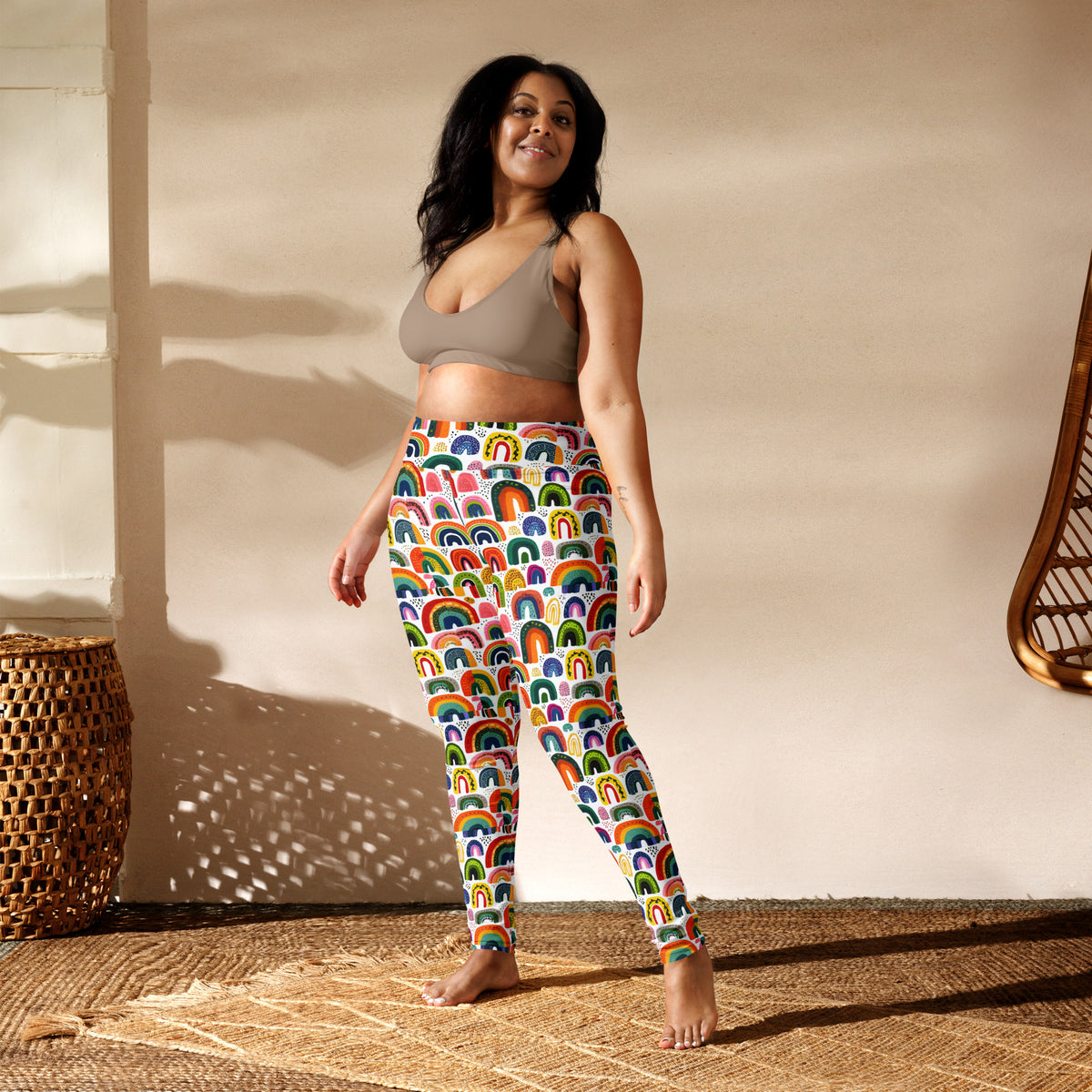 "It's Ok To Be Fae" Yoga Leggings, Rainbows