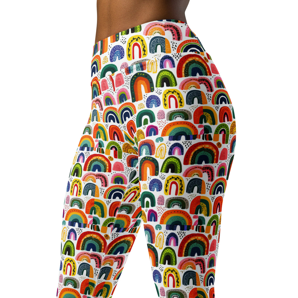 "It's Ok To Be Fae" Yoga Leggings, Rainbows