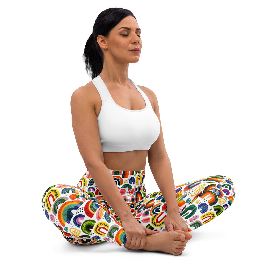 "It's Ok To Be Fae" Yoga Leggings, Rainbows